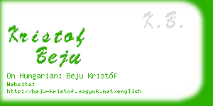 kristof beju business card